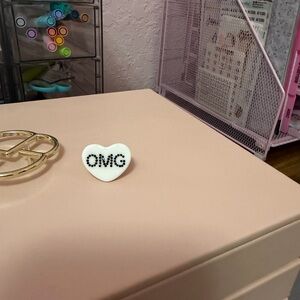 Heart-Shaped White OMG Ring